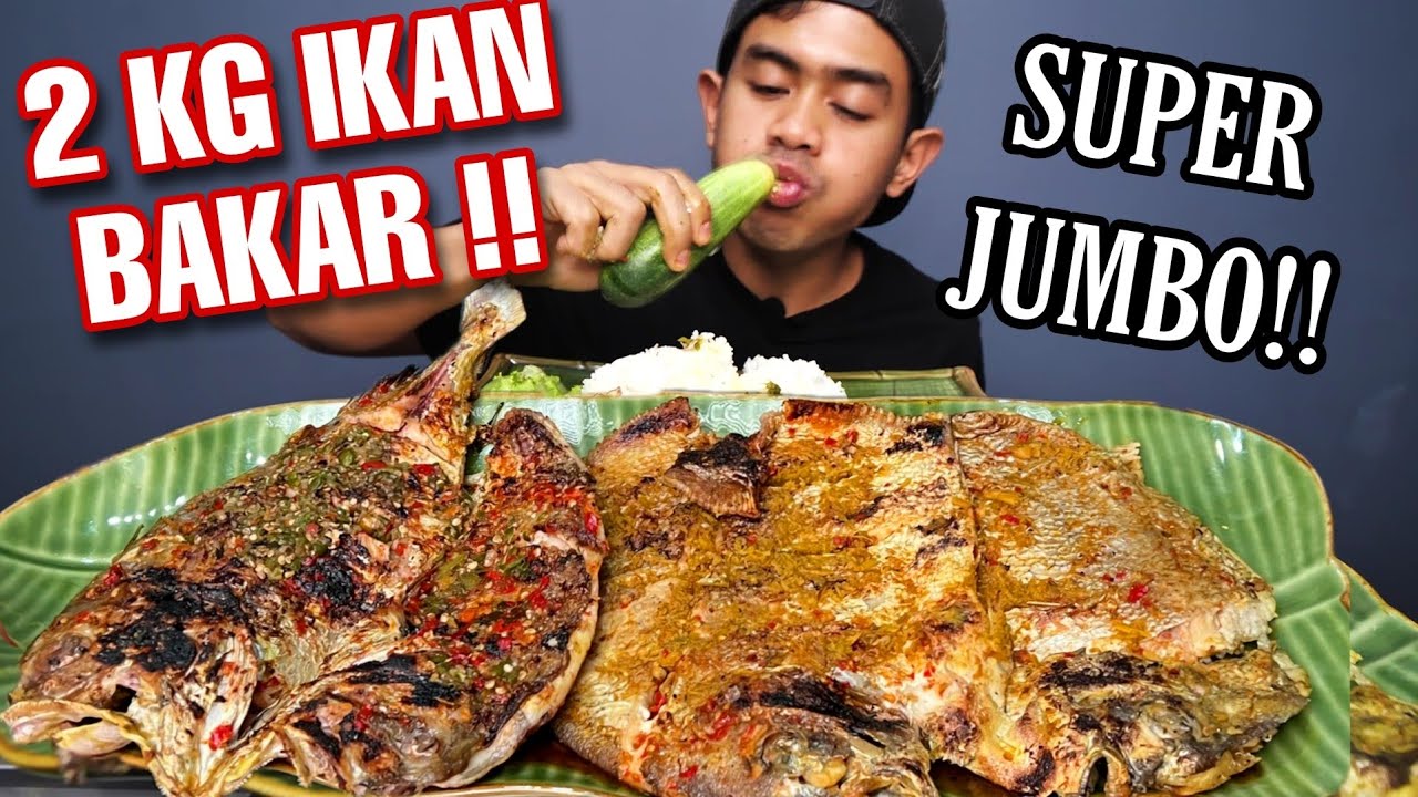 AKHIRNYA MUKBANG 2 IKAN BAKAR JUMBO + NASI + LALAPAN!!