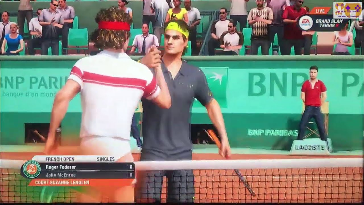 GRAND SLAM TENNIS 2 EA SPORTS FADES & FANTASY CLASSICS SUPERSTAR LEVEL J.McEnroe VS Roger Federer 3