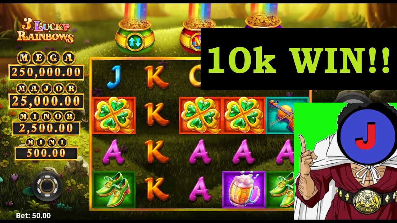 $10,000+ Win!! 3 LUCKY RAINBOWS. Online Slot Game. So Many Bonuses!! MUST SEE