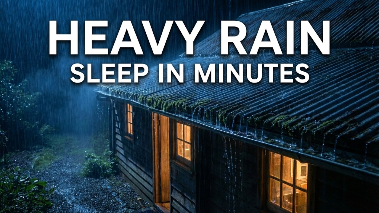 Heavy Rain on Metal Roof 🌧️ Fall Asleep in Minutes | Deep Sleep Rain Sounds