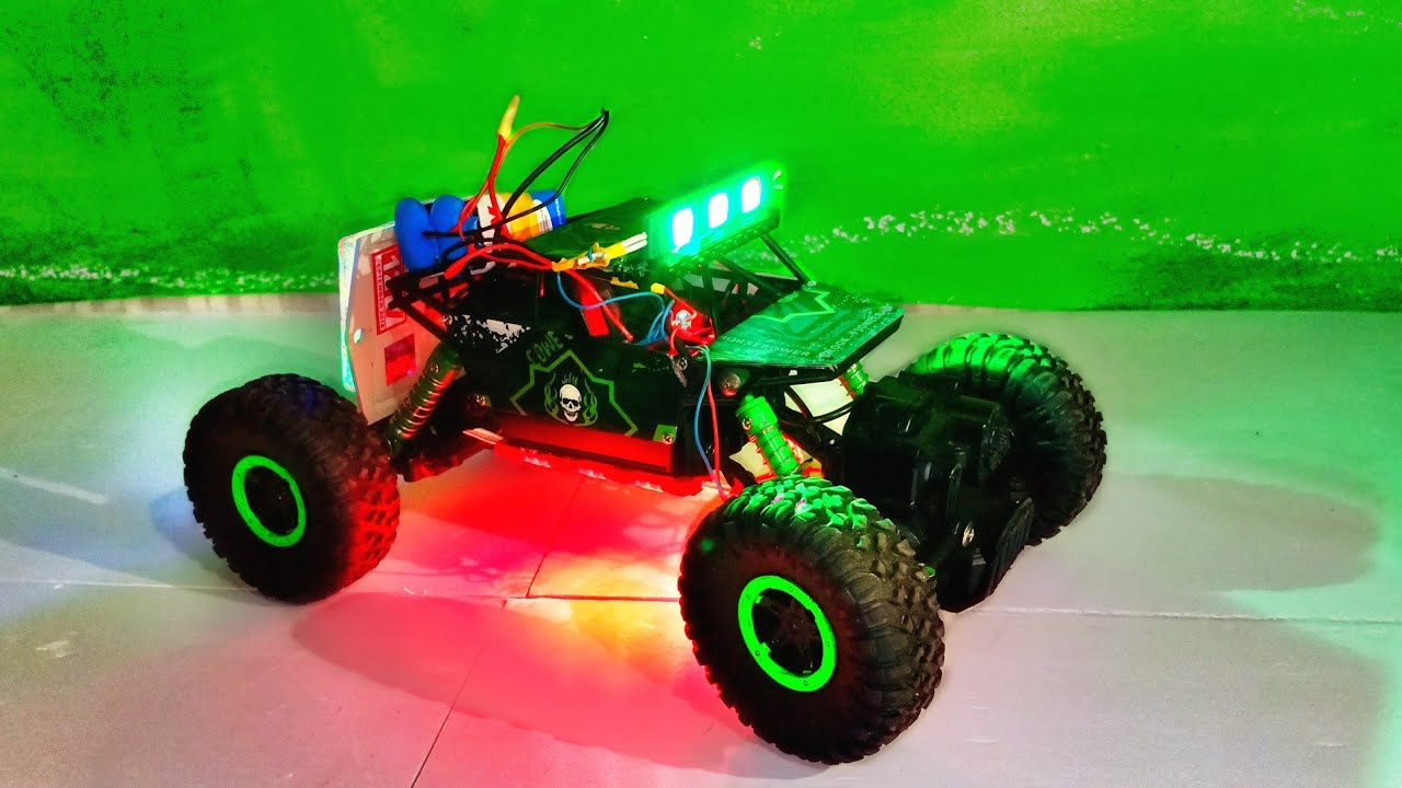 How to Modify Rc ROCK CRAWLER as Super LED Lights ||Indian DIY ||