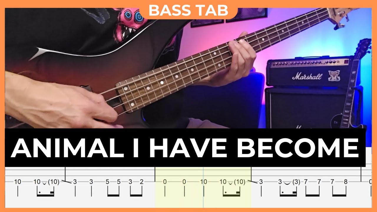 THREE DAYS GRACE - Animal I Have Become - Bass Cover with Bass Tabs