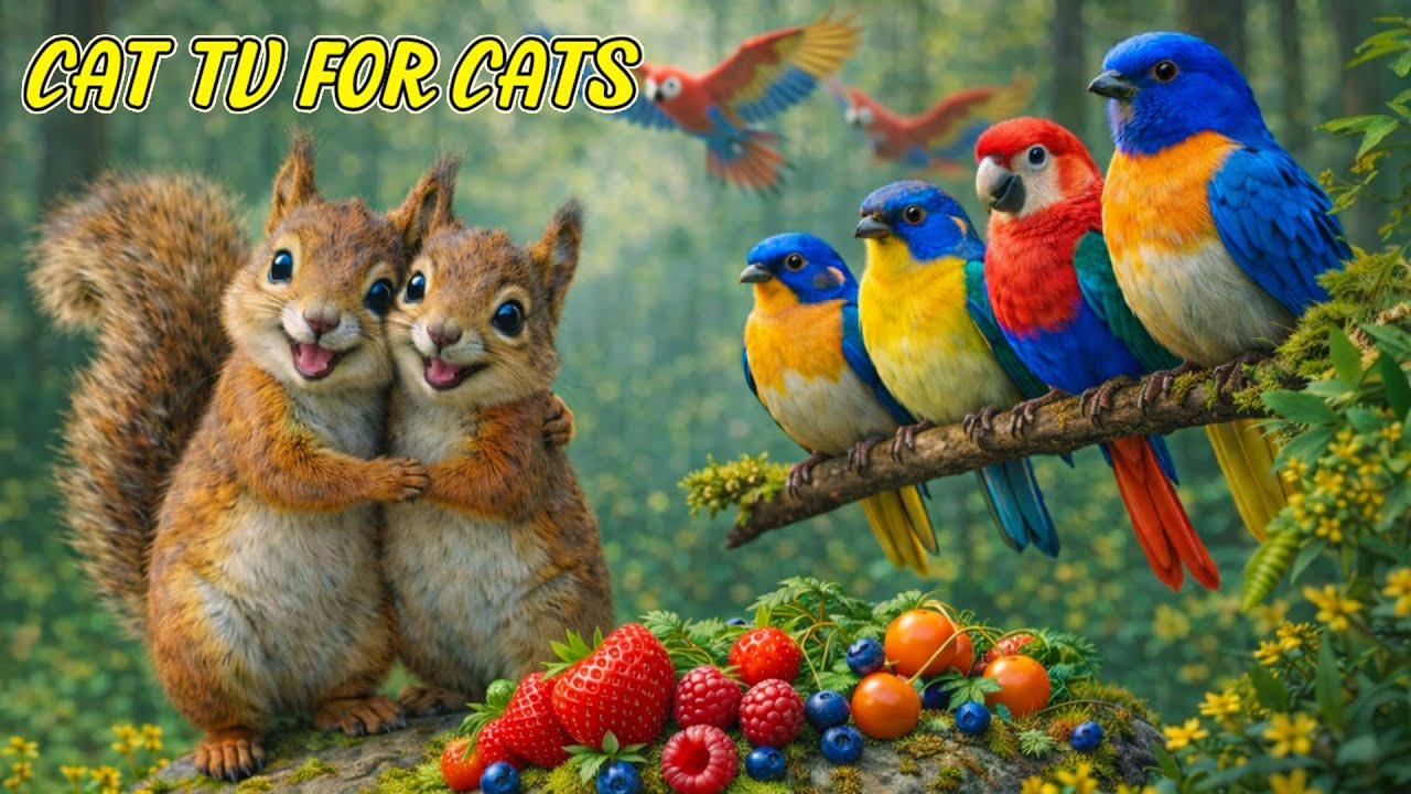 Ultimate Cat TV for Cats 🐦🐿️ Bright Birds & Forest Nature to Calm Your Cat| Relaxing Pet TV 4K