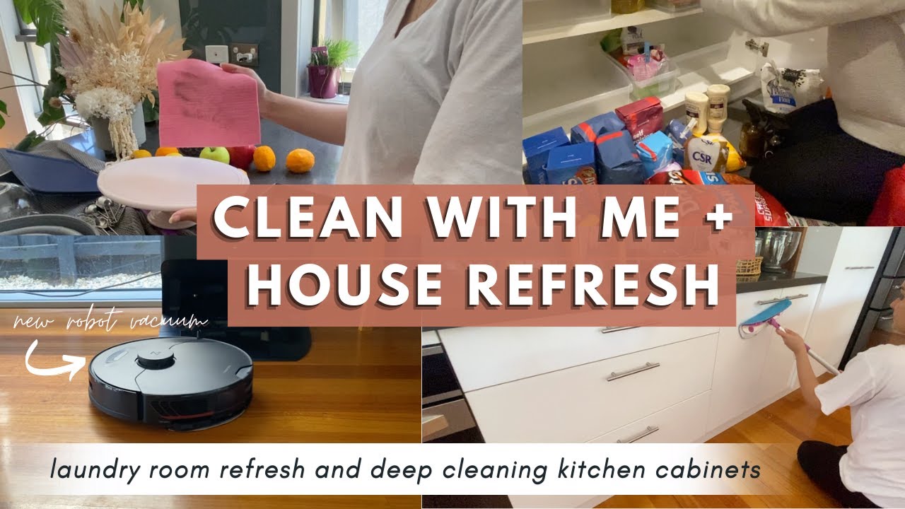 *NEW* CLEAN WITH ME 2023 | Kitchen cabinet DEEP CLEAN and LAUNDRY ROOM REFRESH | Joanne Elizabeth