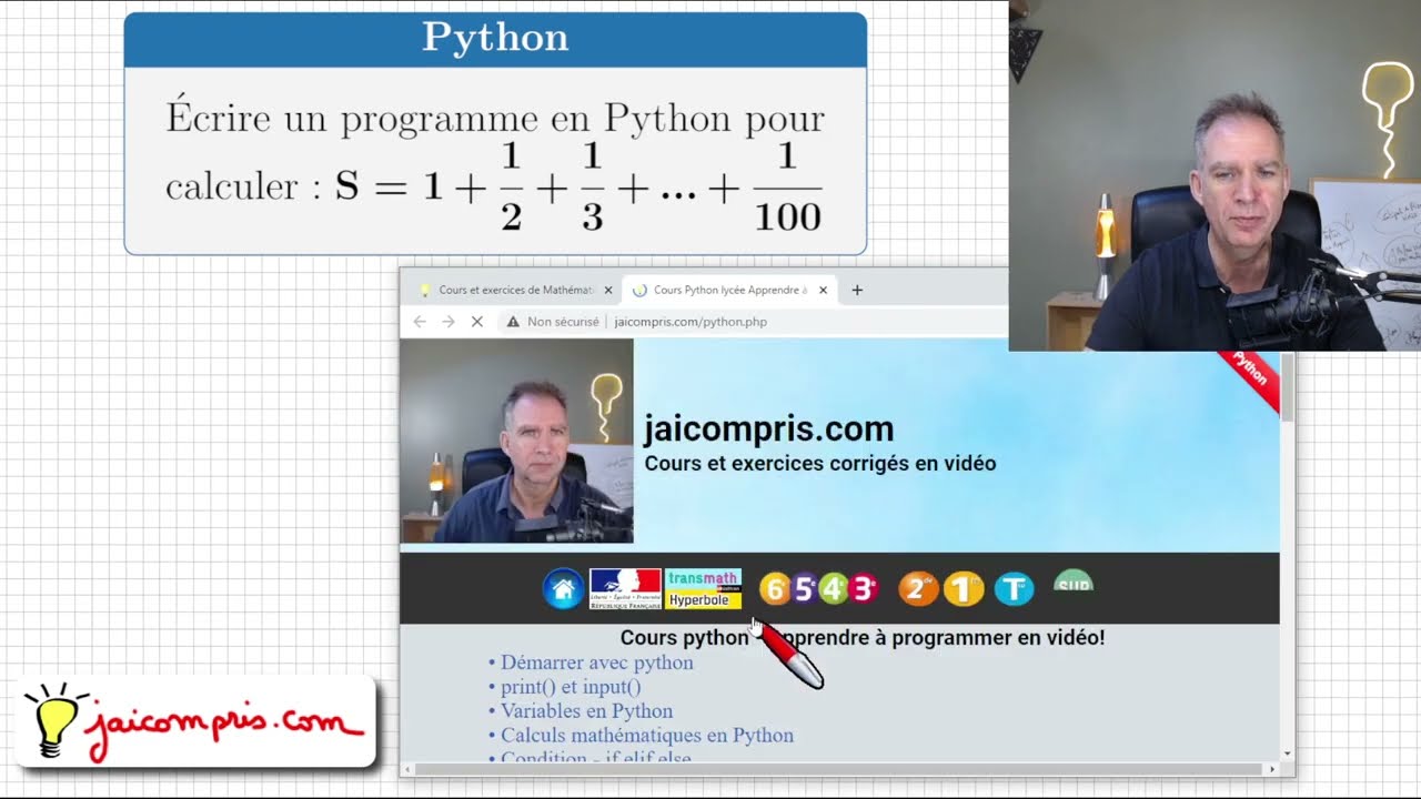 Python • Somme 1+1/2+...+1/100 • bac 2023 spé math centres étrangers • Programmation algorithmique ♕