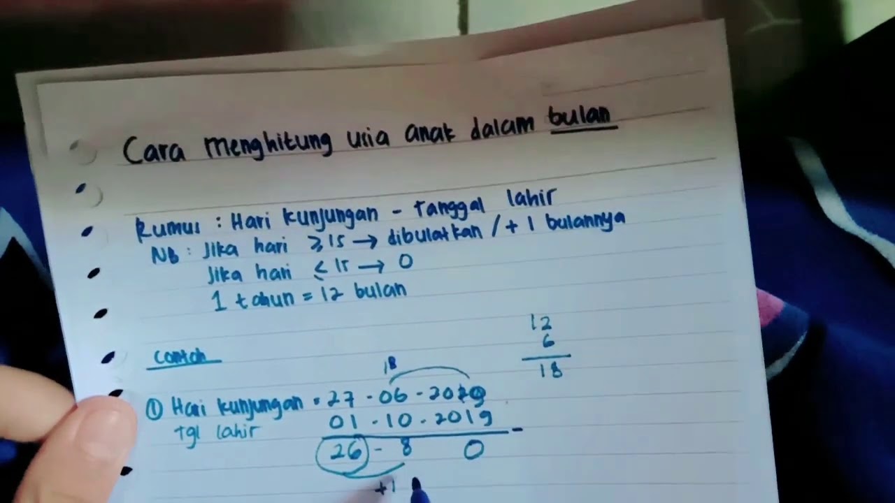 Cara menghitung usia anak yang dijadikan  bulan