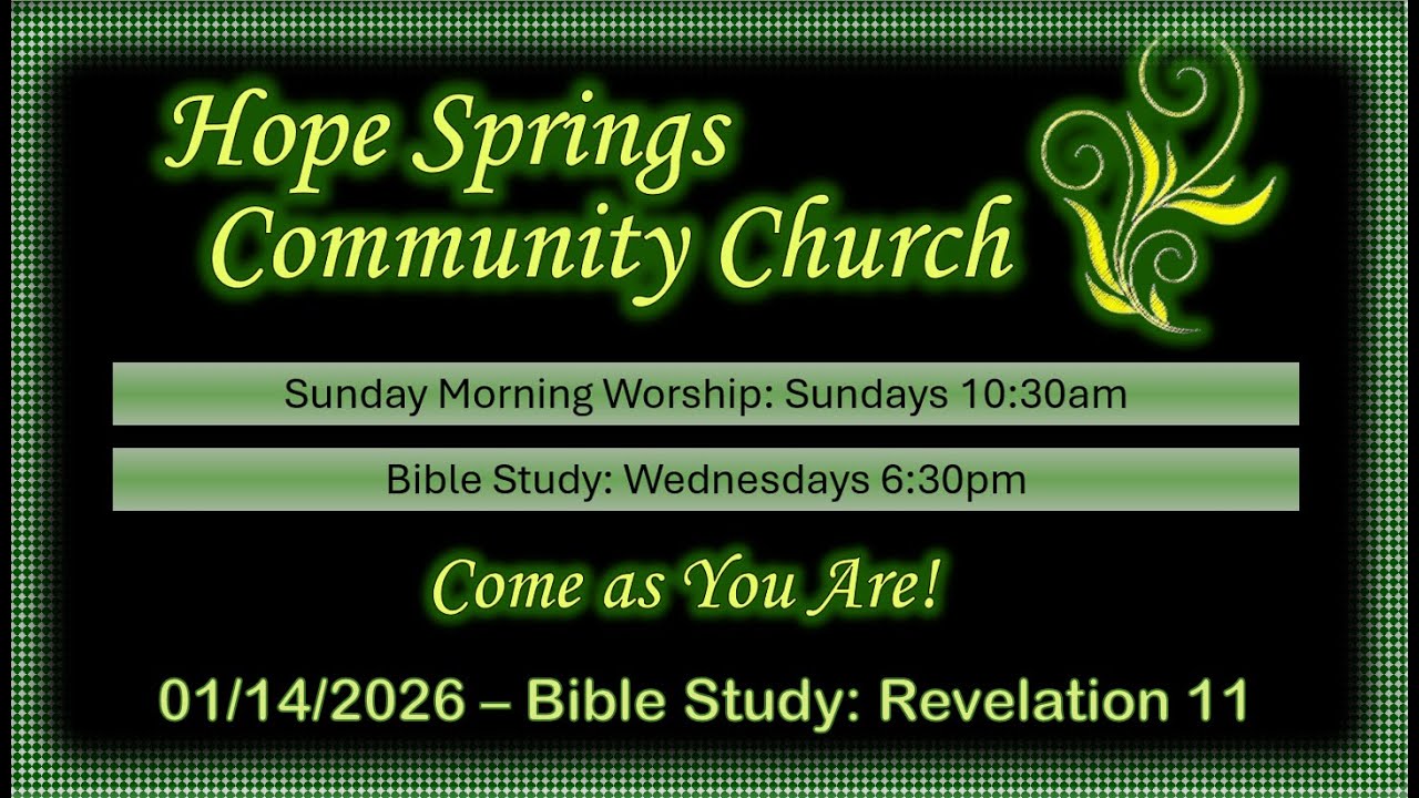Bible Study: Revelation 11 - 01/14/2026