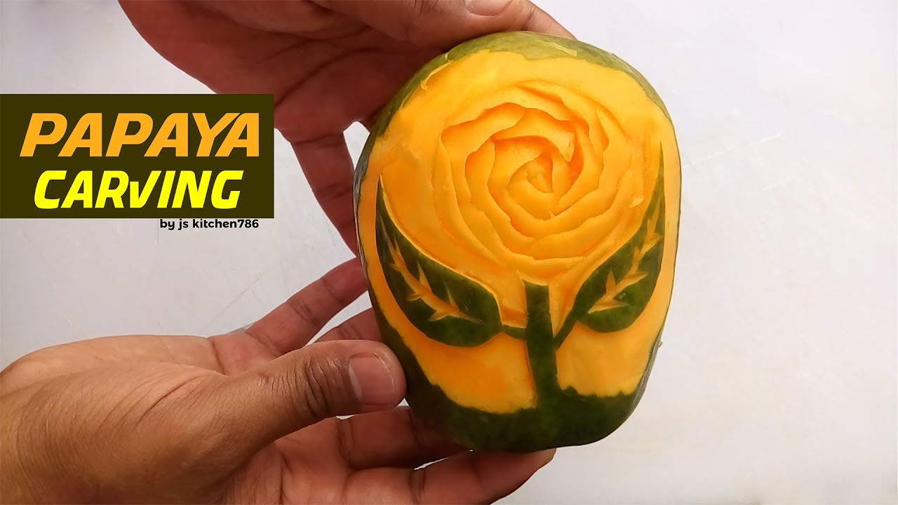 Papaya Carving | Papaya  Rose Carving | Vegetable Carving by jskitchen786