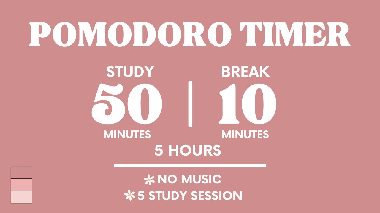 📚STUDY WITH ME FOR 5 HOURS  | 50 MINS STUDY / 10 MINS BREAK | NO MUSIC | WITH ALARMS