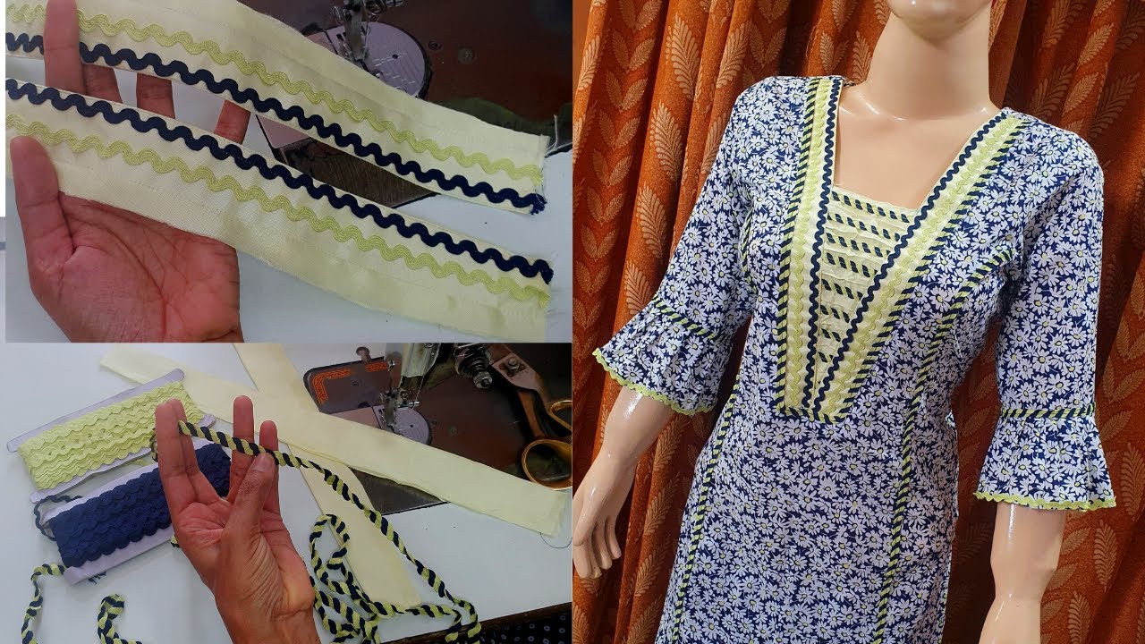 ZigZag Lace और Pintucks/ Pintex से बनाएं neck का बेहद ख़ूबसूरत Design/ Pintucks neck design
