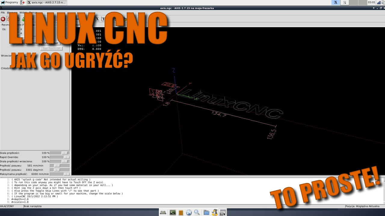 Pierwsze kroki z LinuxCNC (AXIS)- jak zacząć?