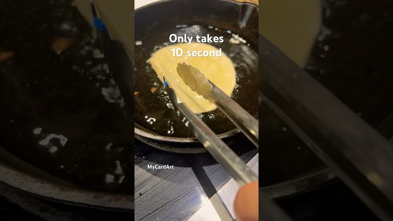 Only takes 10 seconds #tortilla #tacos #friedfood #tacotuesdays