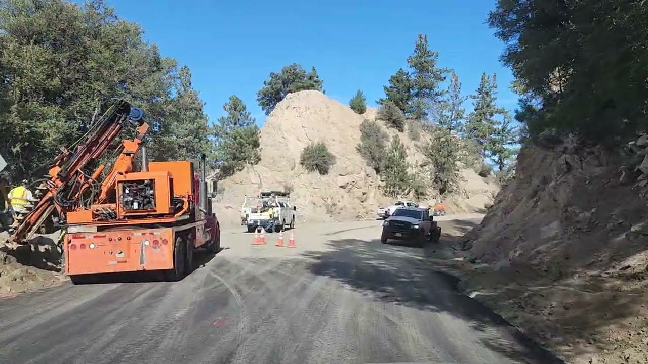Hwy 38 blow out repairs at Forsee Ck. Hwy 38 opening wed dec 24 at 4 pm. Gabian wall