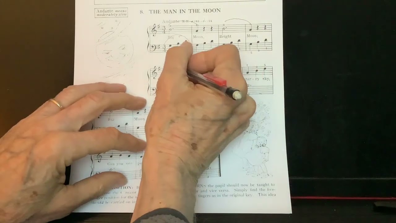 How to Play ‘The Man in the Moon’ from John Thompson Book 1 - Lesson 1