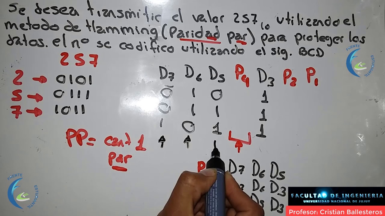metodo de hamming - como CODIFICAR un codigo binario BCD