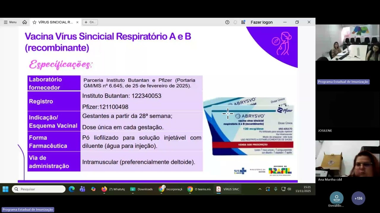 Incorporação da vacina contra o Vírus Sincicial Respiratório VSR em gestantes