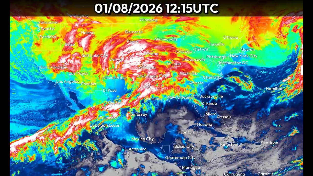 North America 24 Hour Weather | January 08, 2026