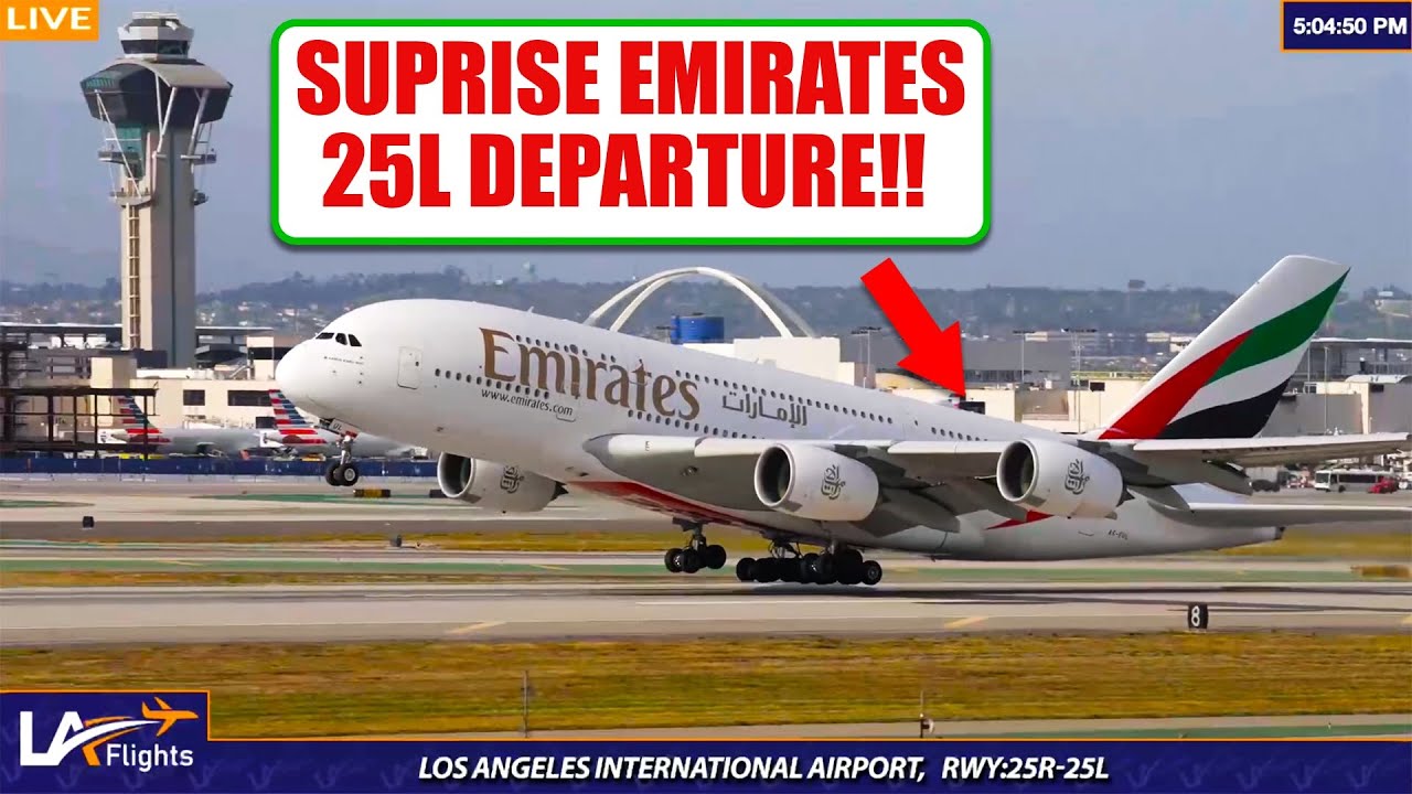 RARE EMIRATES A380 TAKE OFF!