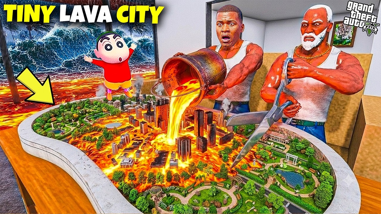 Franklin & Shinchan Find TINY LAVA CITY and Played With it😱 Most Shocking Life Story
