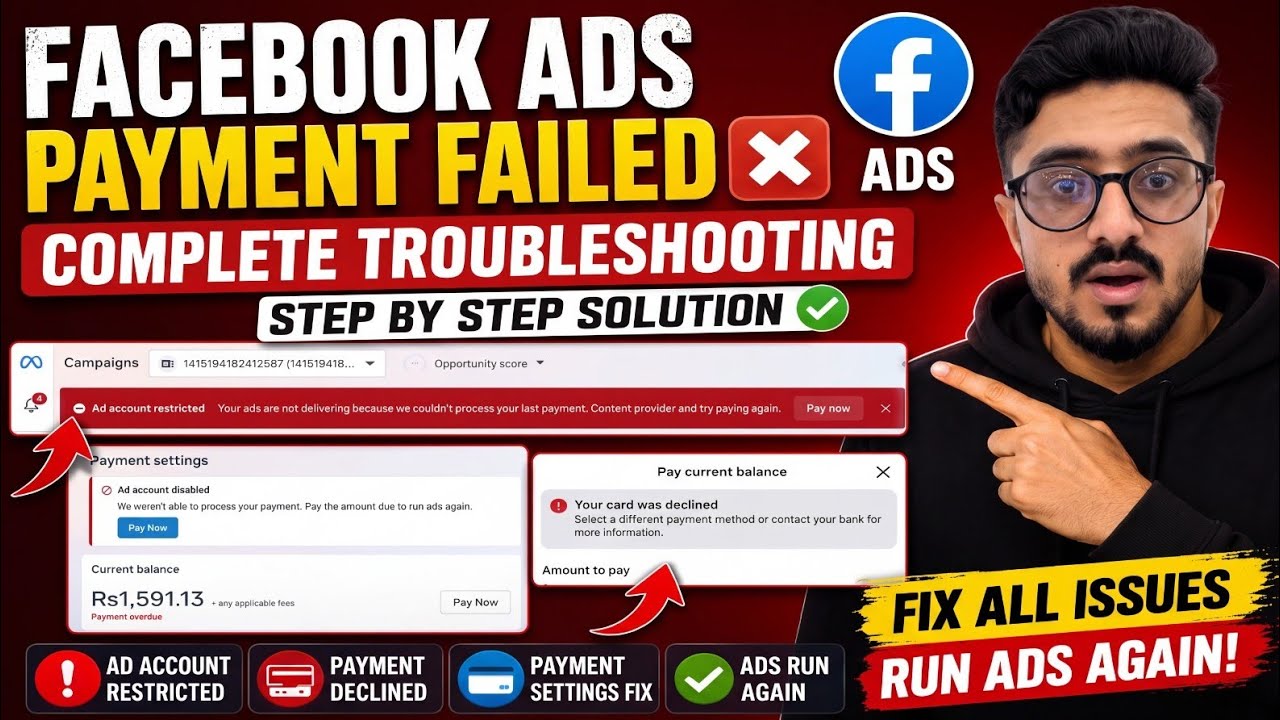 Facebook Ads Payment Failed? Fix Payment Error & Ad Account Restricted 2026
