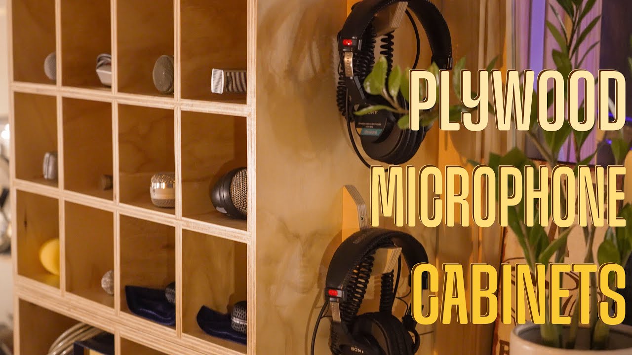 Plywood Microphone Cabinets and Recording Studio storage!