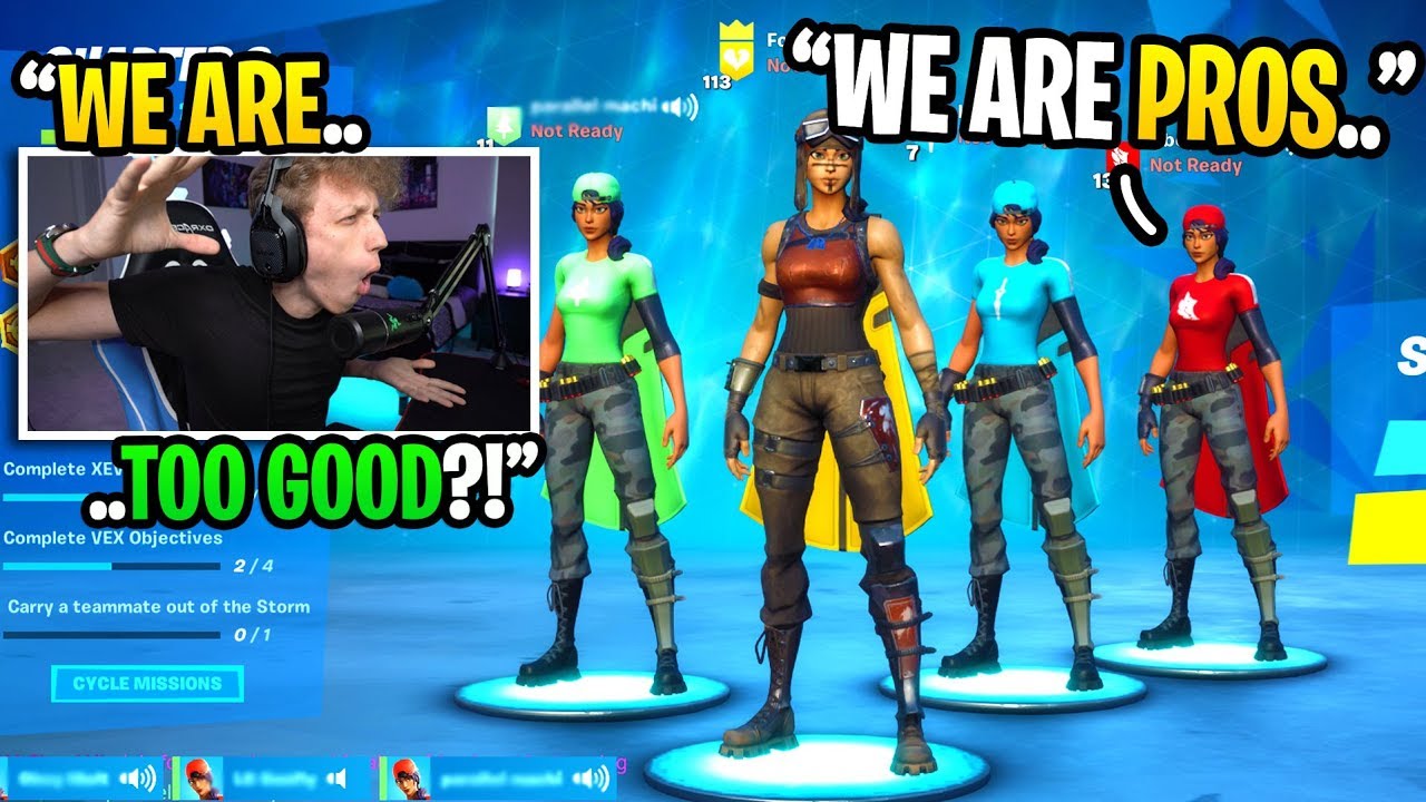 I paid 3 PRO PLAYERS to play squads with me in CHAPTER 2 and THIS happened... (super sweaty)