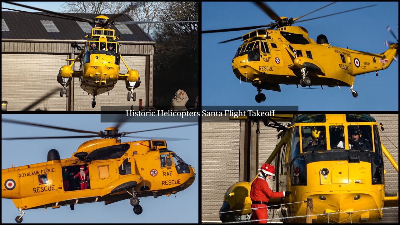 Historic Helicopters | Santa ex RAF SeaKing Takeoff
