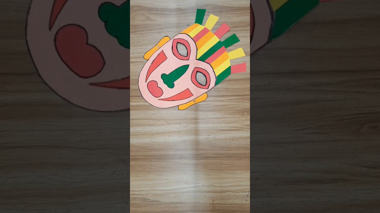 Tribal Mask Making/ DIY Tribal Mask with Paper #papercraft #papermask #satisfying #trendingshorts