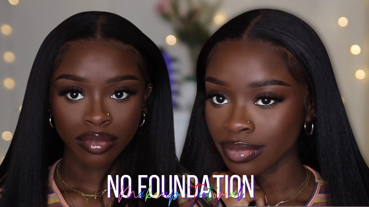 *Detailed* No Foundation Makeup Tutorial For Dark Skin WOC (Beginner Friendly)