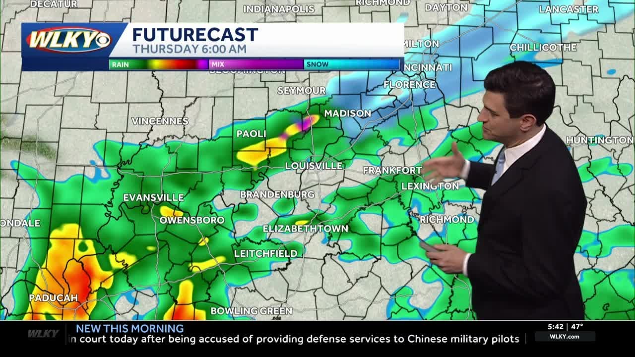 Morning rain and snow, drier Thursday afternoon