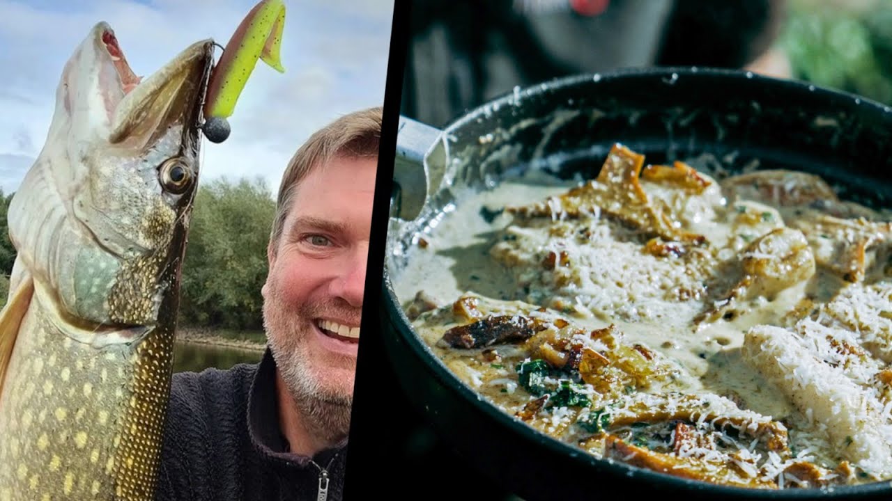 Die ULTIMATIVE HECHT-PILZ Pfanne! 🍄🤤 ANGELN, SAMMELN & ZUBEREITEN