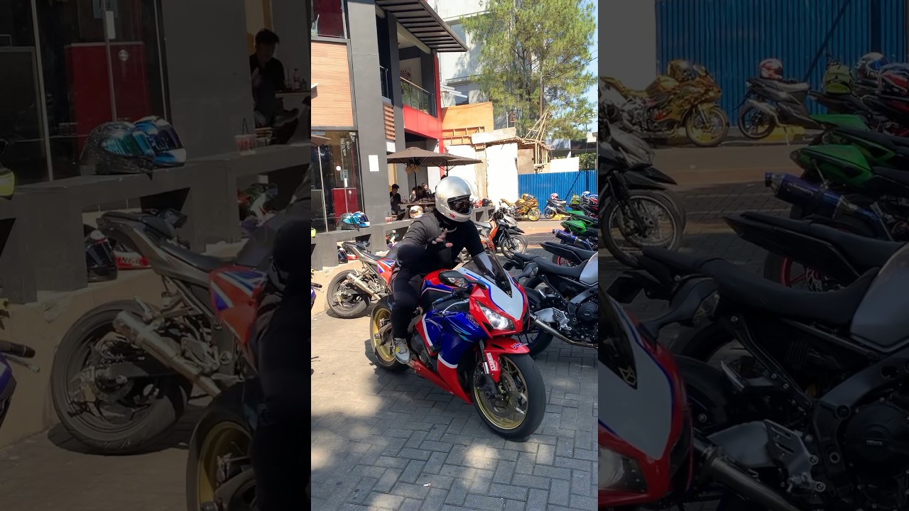 lucu banget cbr1000rr pakai helm trx #honda #cbr1000rr #cbr600rr #cbr250rr #cbr150r #motovlog