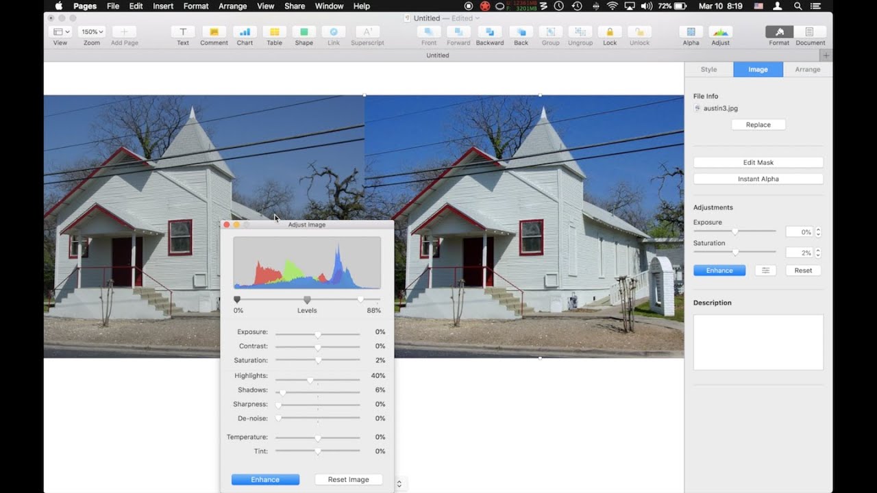 How to Edit and Enhance Photos and Images in Apple's Pages