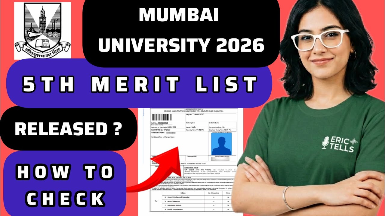 mumbai university 5th merit list 2026 | mu ug 5th merit list 2026