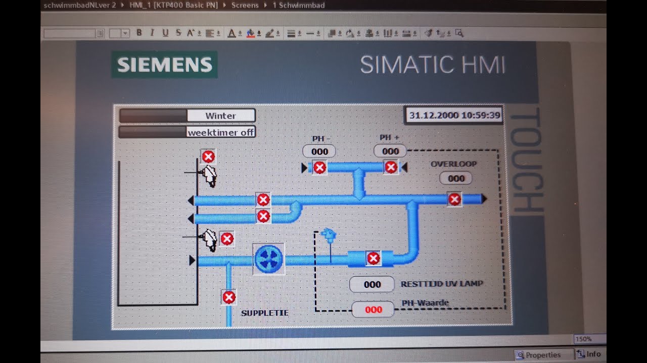 Siemens Logo & HMI Projekt Schwimmbecken, Schwimmbad Regelung und Visualisierung