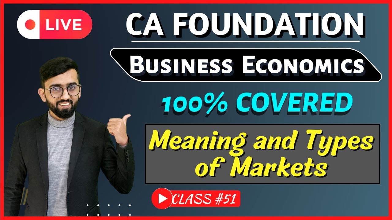 One Shot of Meaning & Types of Markets CA Foundation | Business Economics CA Foundation |