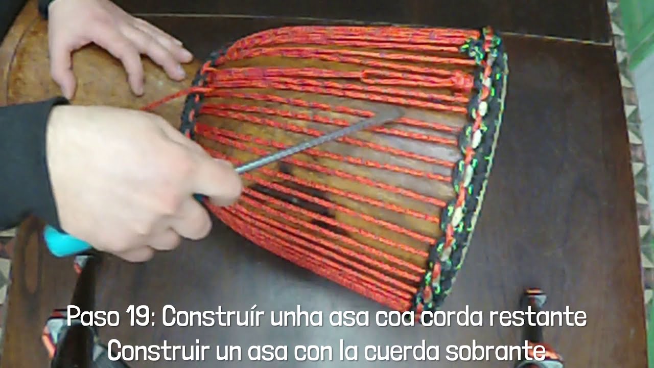 REPARAR UN DJEMBE PASO A PASO | Cambio de parche | Tambor Africano | TUTORIAL | Galego / Español