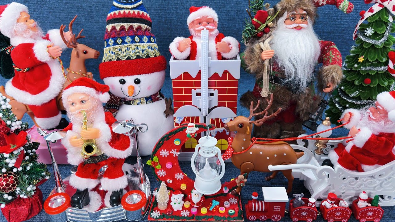 11 Minutes Satisfying with Unboxing Christmas Santa Claus Climbing Toys Set Collection Review ASMR