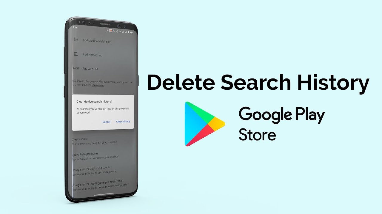 Как удалить историю поиска в Google Play Store?