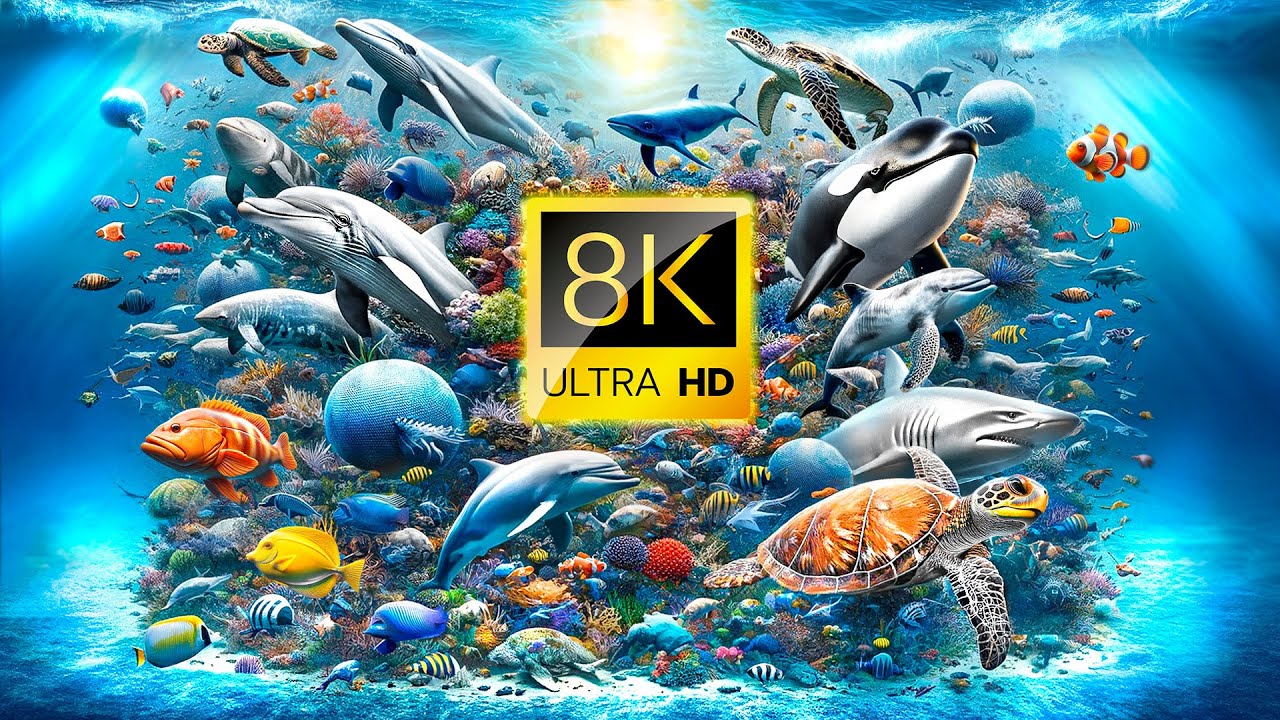 ПРИКЛЮЧЕНИЯ МОРСКИХ ЖИВОТНЫХ 60FPS 8K ULTRA HD