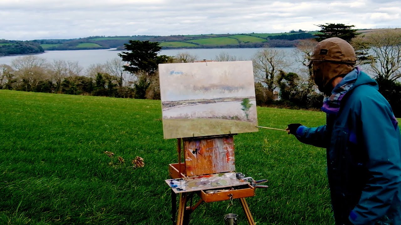 OIL PAINTING on location - Carrick Roads Cornwall
