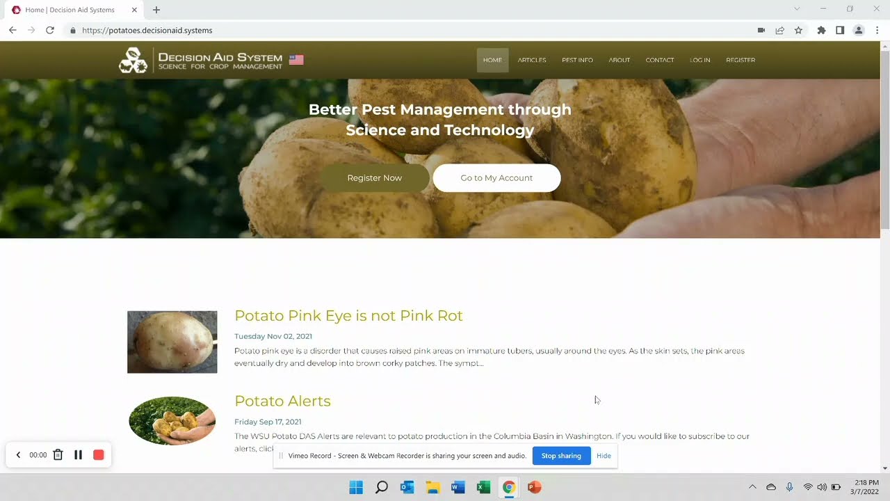 How to Register- Potato DAS