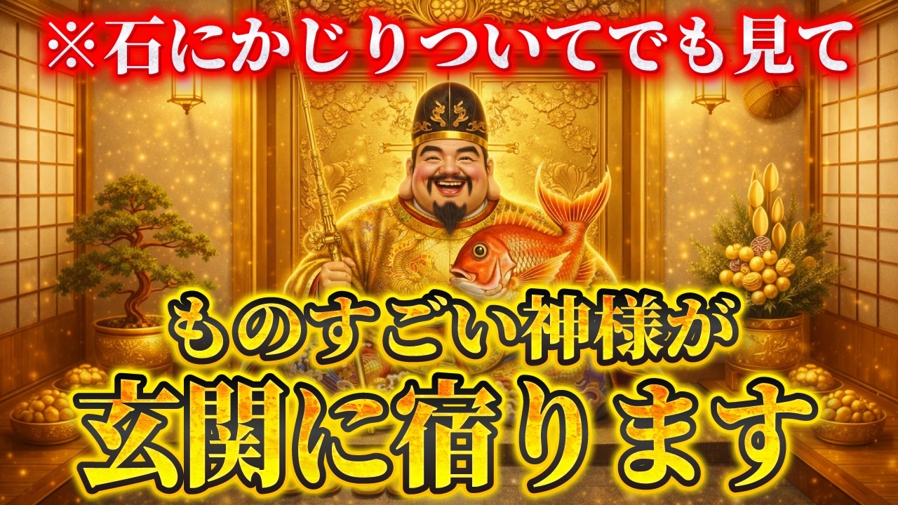 【今絶対見て下さい】※1分で効果出ます※流すだけで玄関に恵比寿様が宿ります。【恵比寿様の強力波動】
