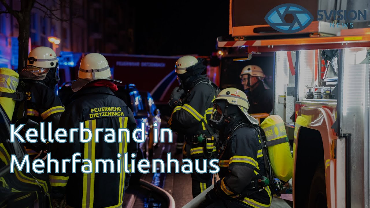 Dietzenbach: Kellerbrand in Mehrfamilienhaus - Eine Person durch Feuerwehr gerettet