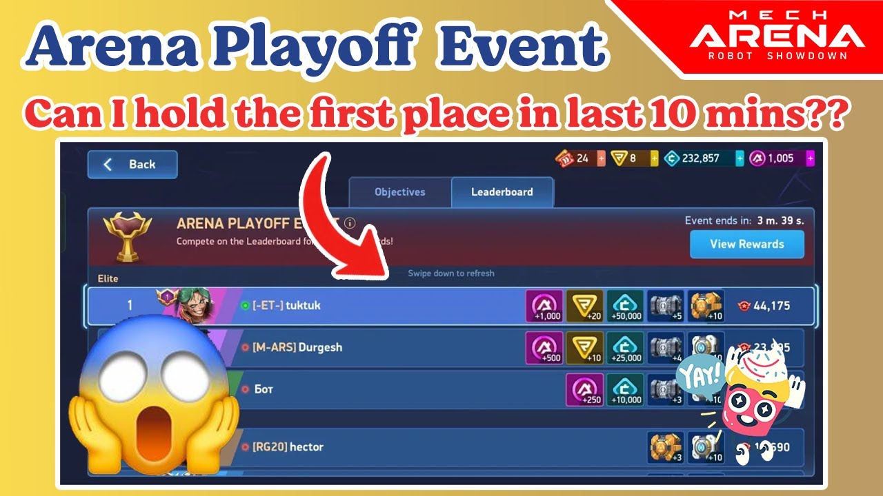 Arena Playoff Event Push ⚔️ Can I Hold 1st Place in Last 10 Minutes? 😱🔥 | Mech Arena