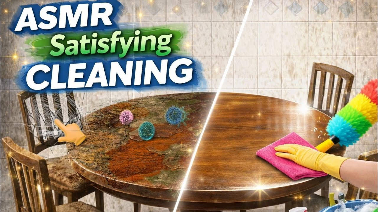 Asmr cleaning sounds for stress relief😀 Satisfying deep cleaning