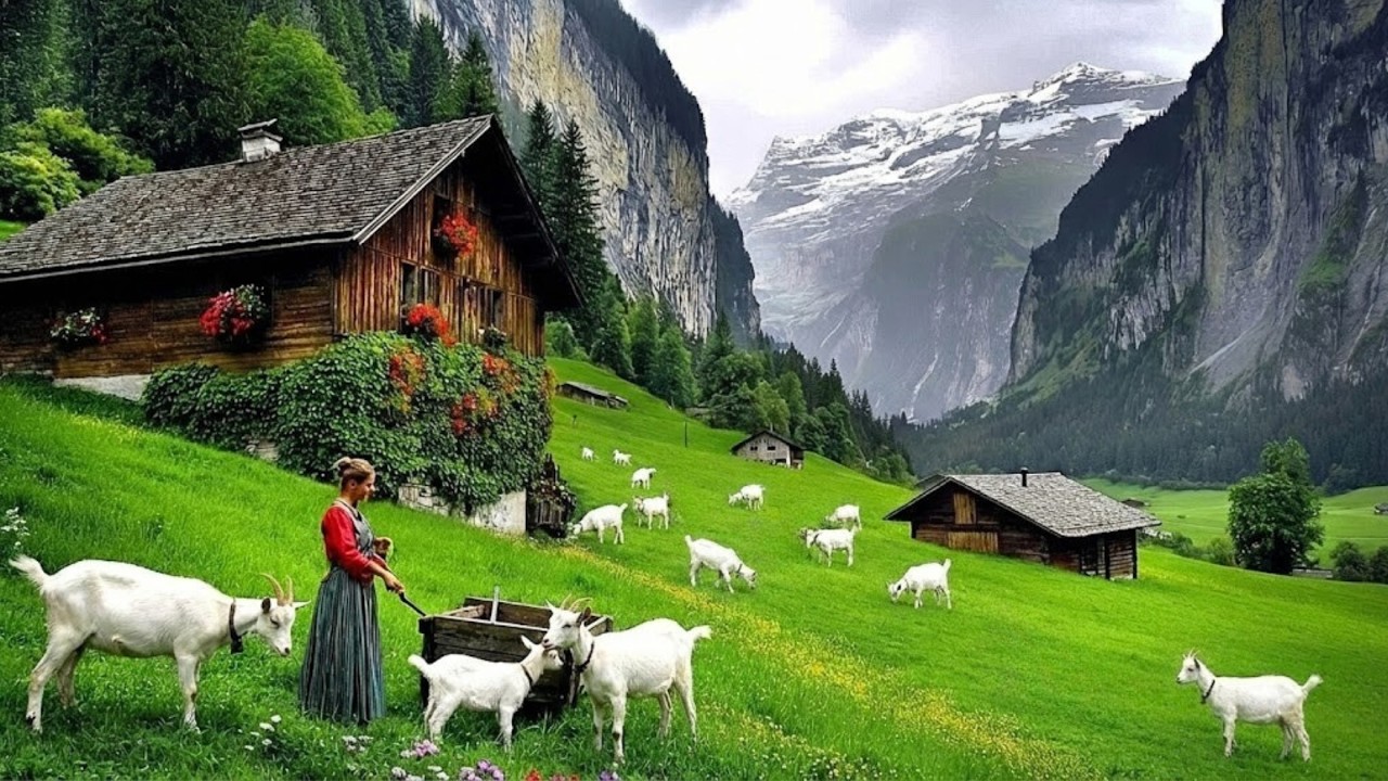 Switzerland&rsquo;s Paradise: Relaxing Walk in Heavenly Beautiful Swiss Villages Countryside