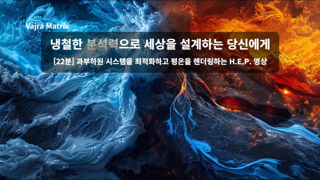 [ISTP 전용 22분] 냉철한 분석력으로 세상을 설계하는 당신에게 : 과부하된 시스템을 최적화하는 H.E.P. 명상