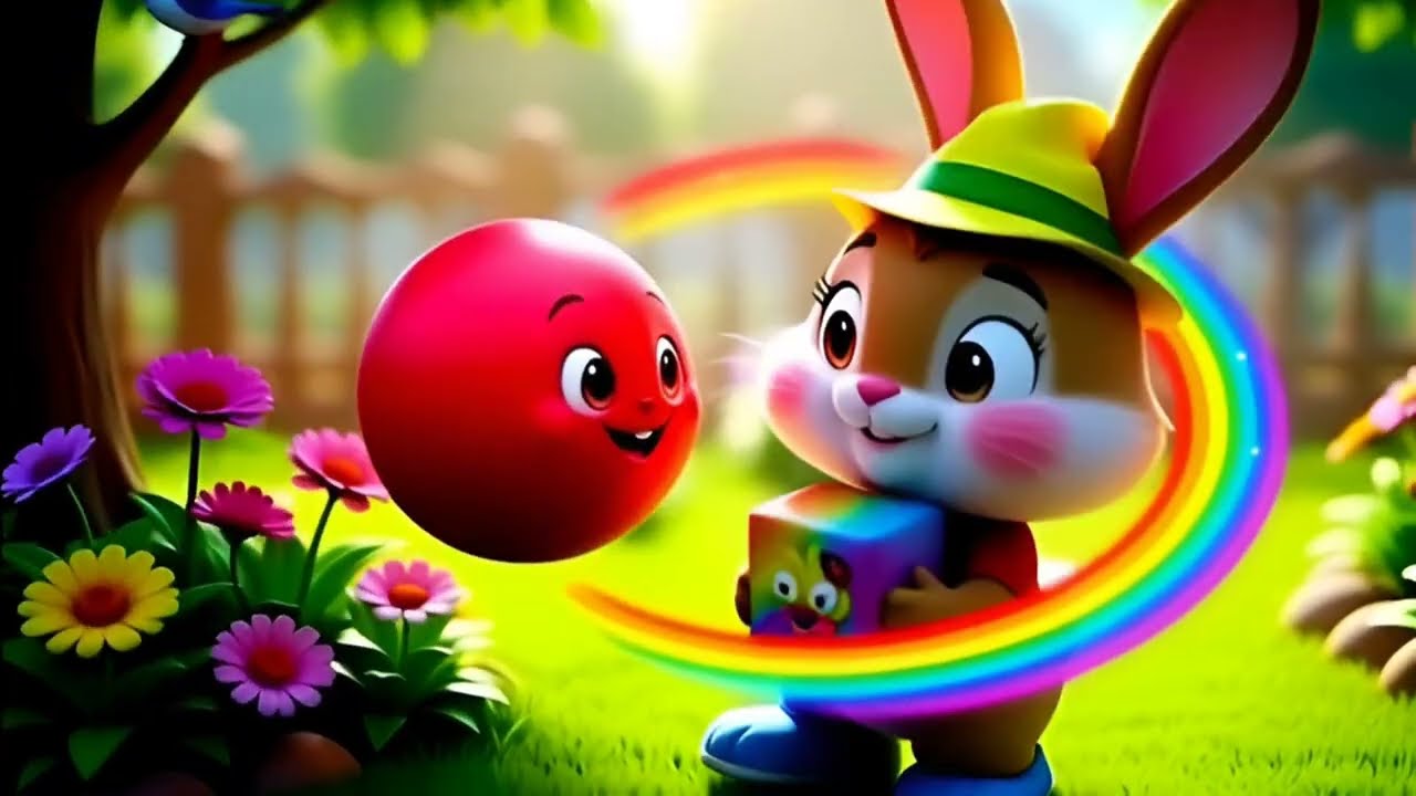 Chotu Bunny Ka Happy Day 🐰🌈 | Cute Baby Bunny Nursery Rhymes | Kids Cartoon Song