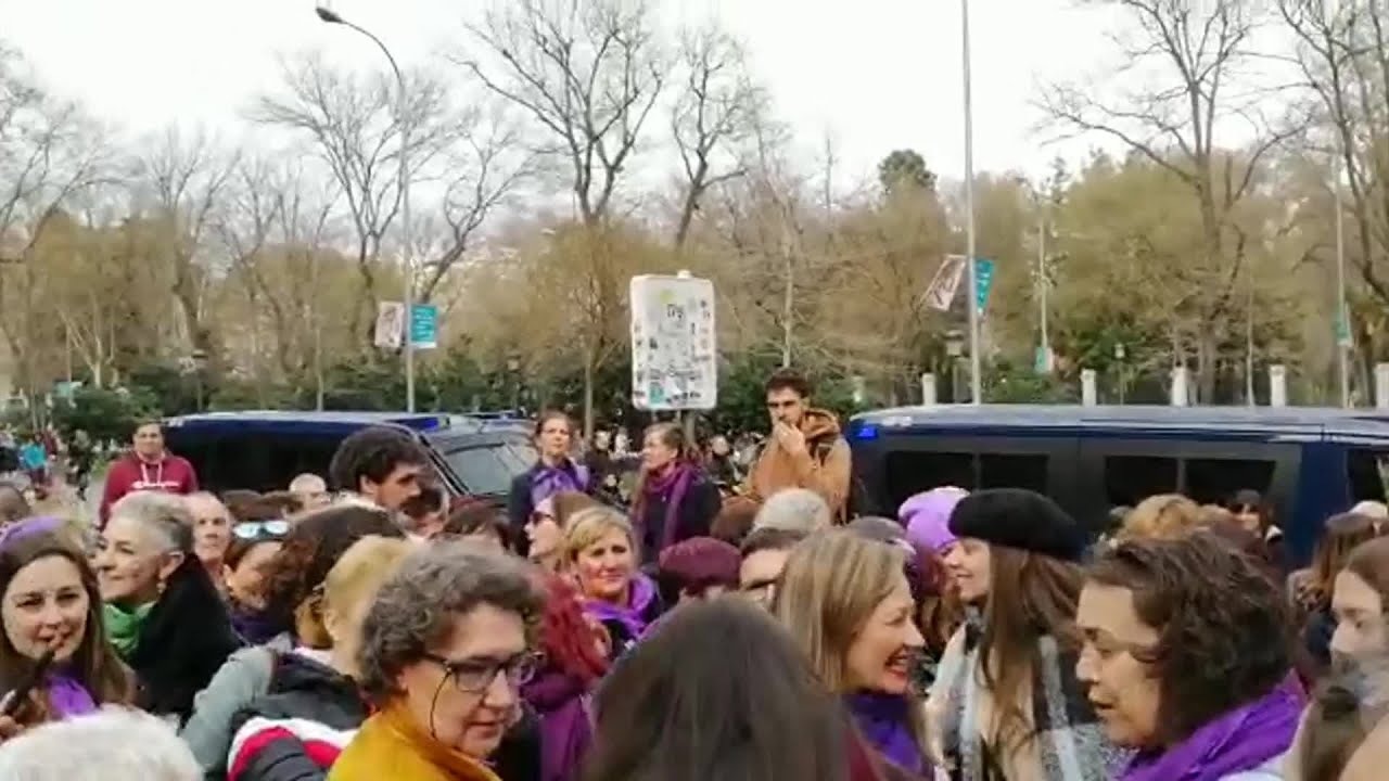 Irene Montero a su llegada a la manifestación del 8M en Madrid
